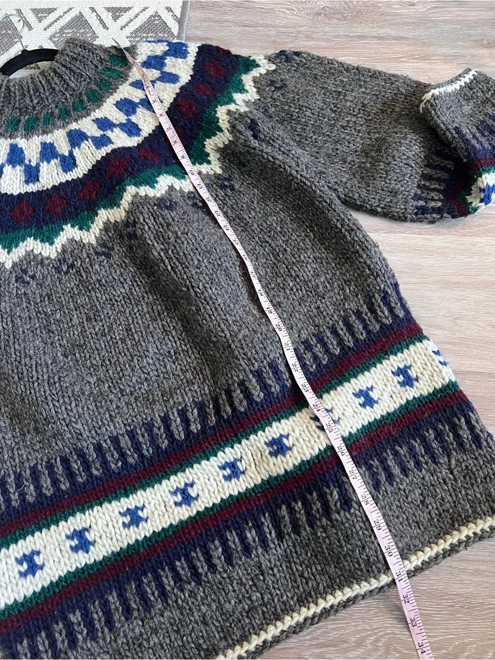 Vintage artesanias gladys Nordic fair isle sweater chunky knit